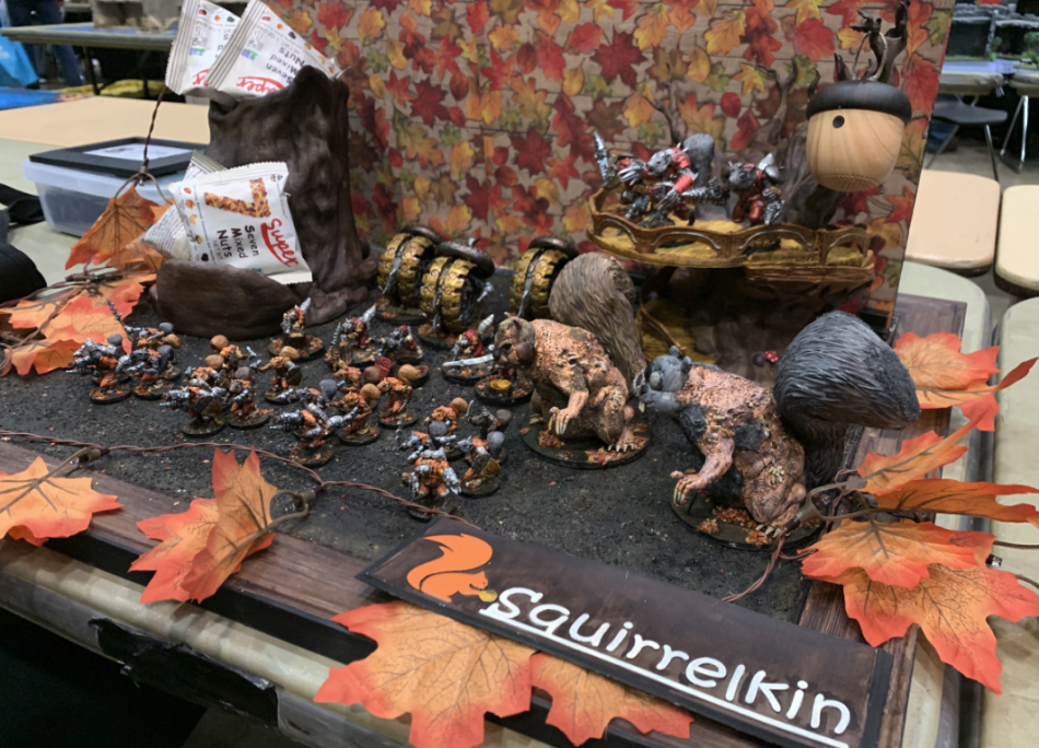 An army of squirrelkin from the Michigan GT Kings of War 2022 tournament