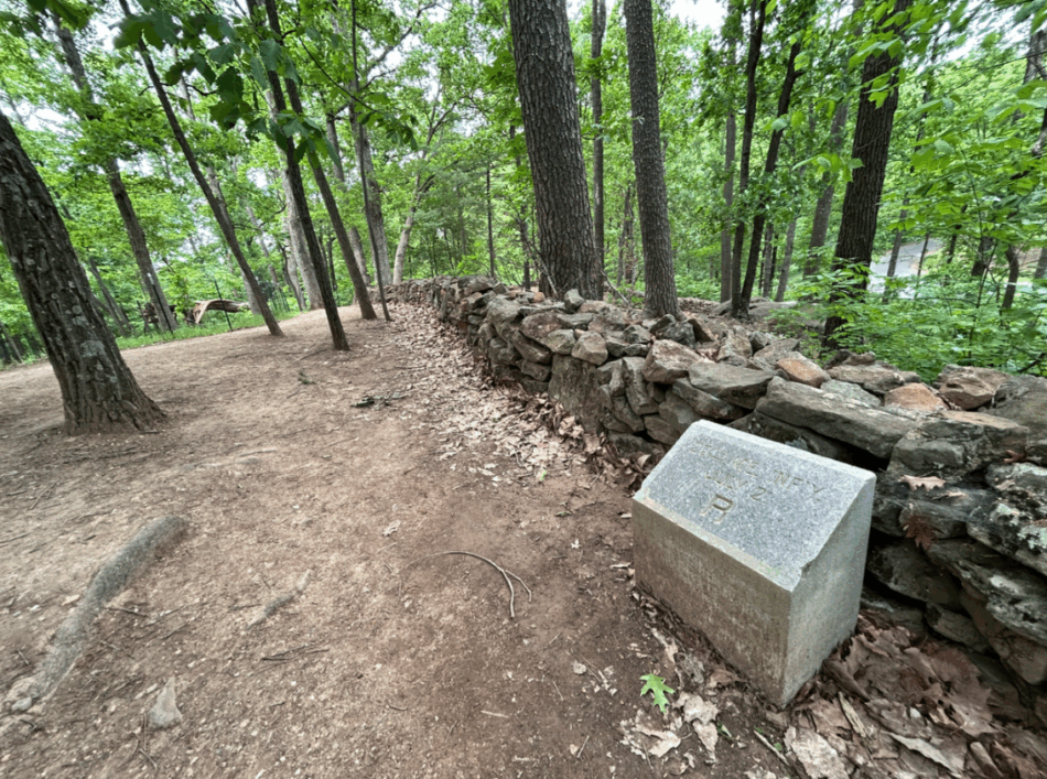 The right flank marker for the 20th Maine regiment on Little Round top