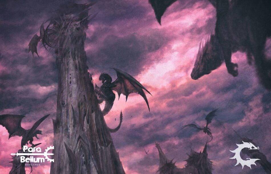 Image of young dragons attacking the spires fortresses.