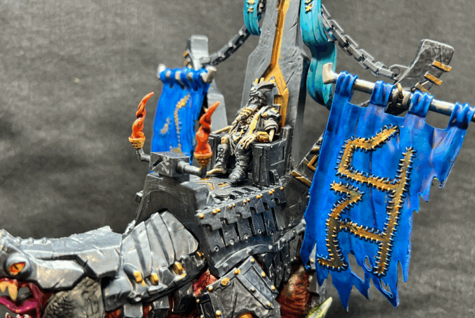 The skeletal remains of a Hold Raegh sit atop an ironclad drake